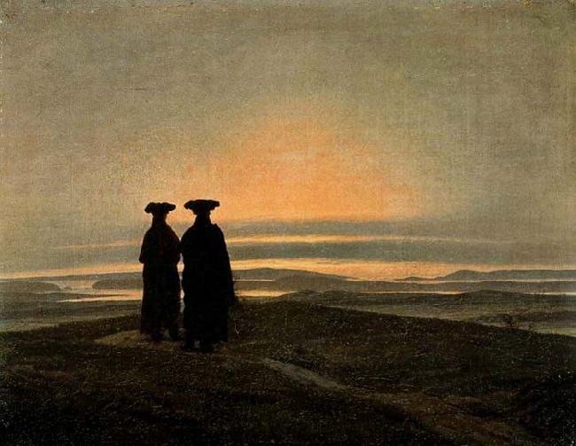 Caspar David Friedrich Evening Landscape with Two Men France oil painting art